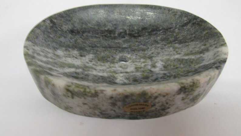 Genuine Connemara Marble Hand Carved Soap Dish Guaranteed Irish