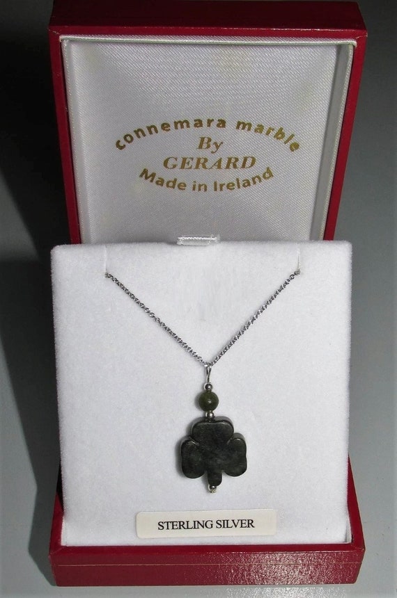 Buy GENUINE Connemara Marble/sterling Silver Shamrock Pendant