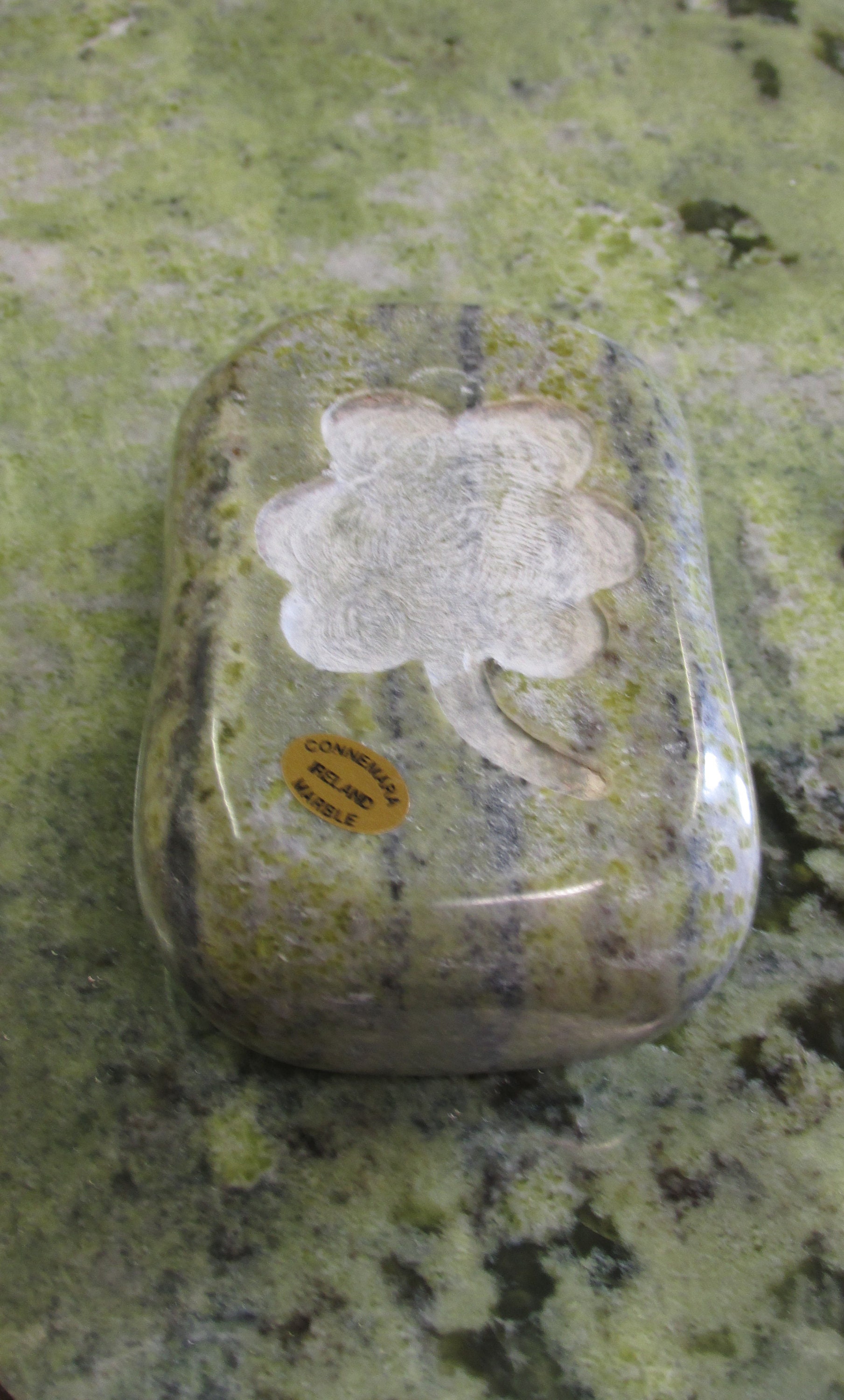 GENUINE Connemara Marble Shamrock Paperweight Guaranteed Irish Etsy
