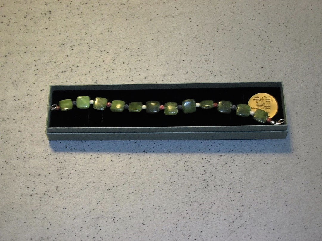 Authentic Connemara Marble 4 Province Irish Marble Celtic Beaded ...