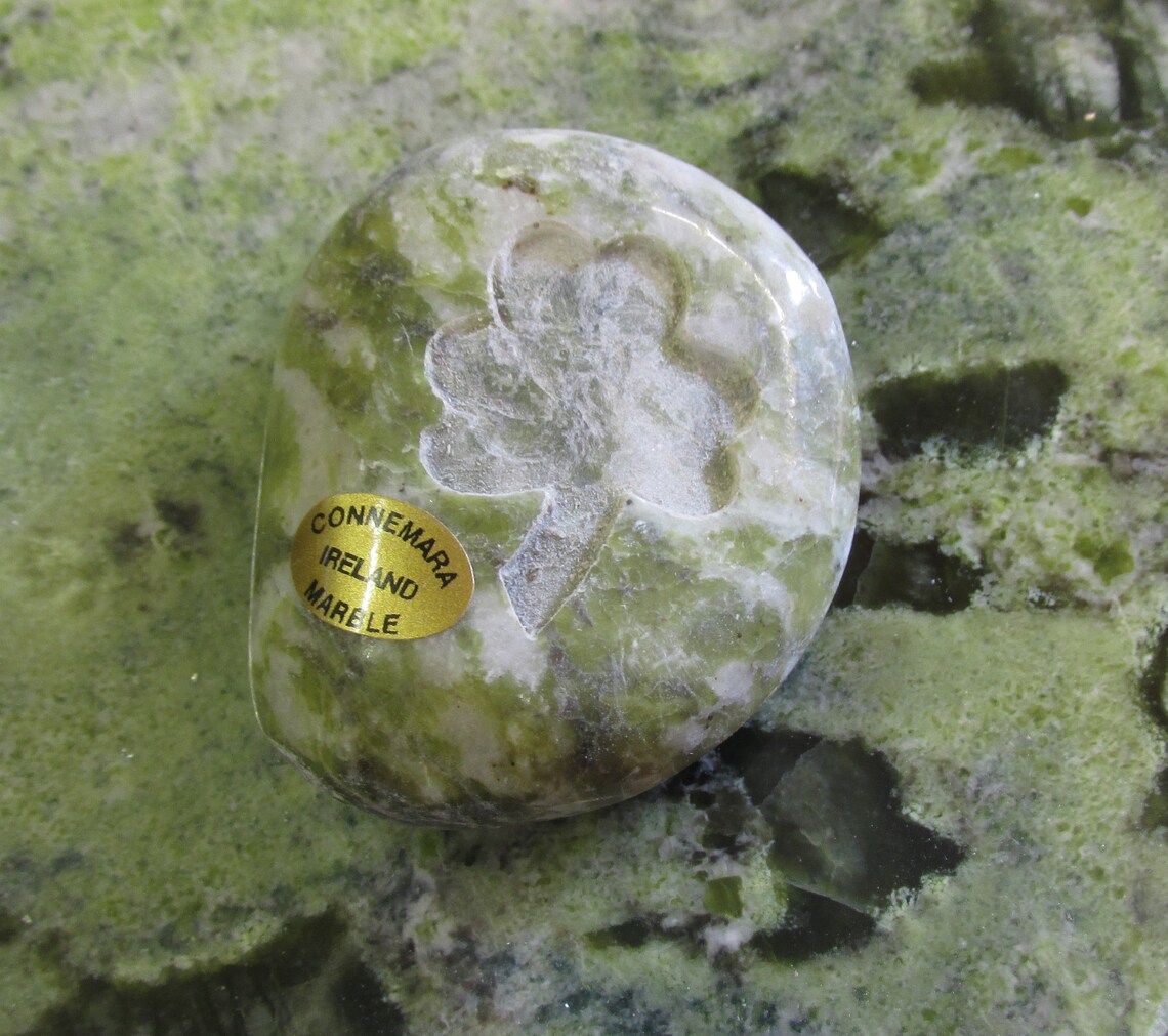 GENUINE Connemara Marble Shamrock Paperweight Guaranteed Irish Etsy