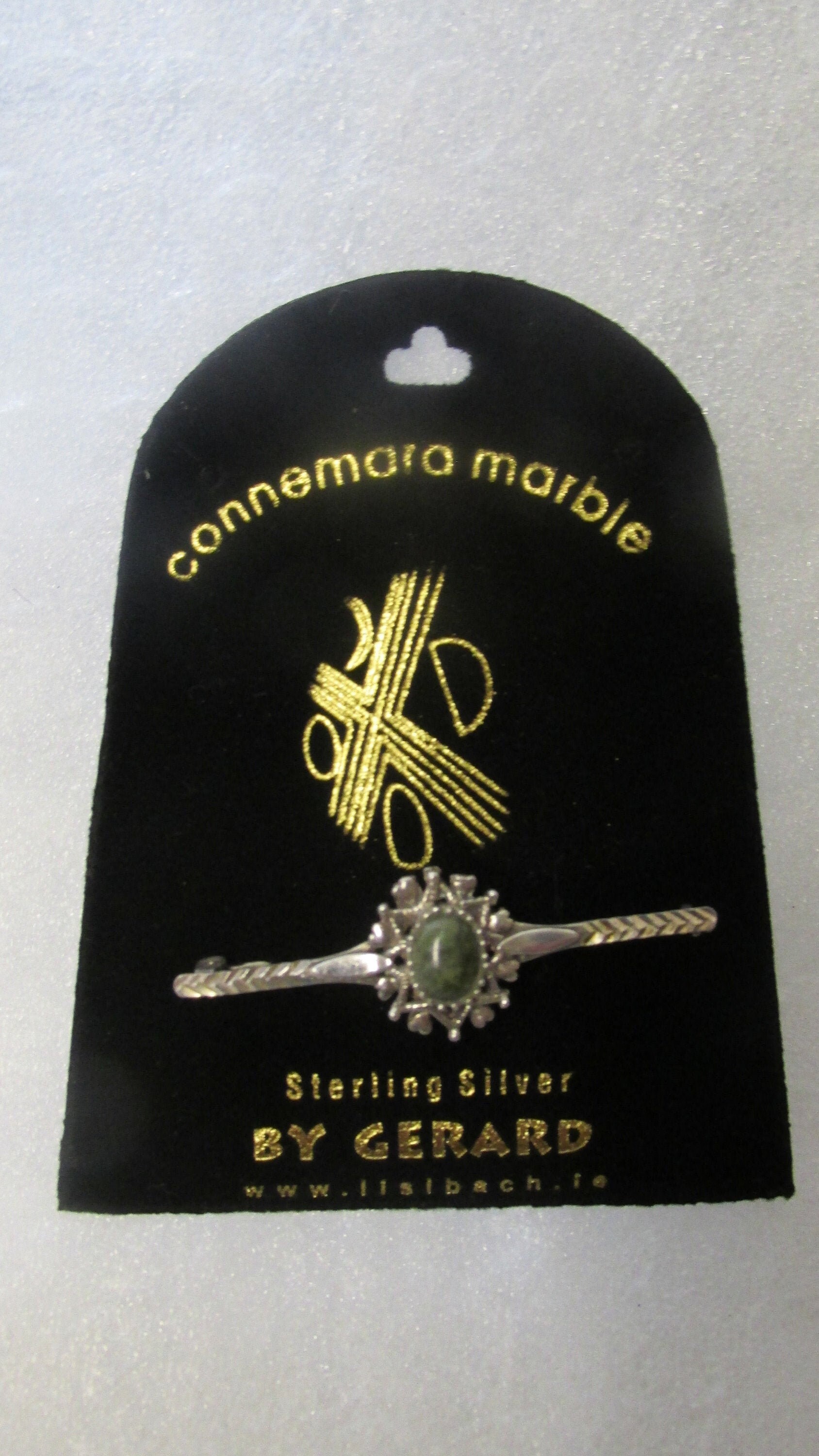 GENUINE Connemara Marble/Sterling Silver Brooch Guaranteed
