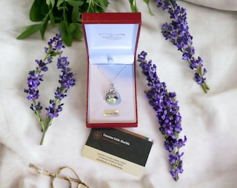 Authentic Irish Connemara Marble Sterling Silver Revolving Claddagh Fob Pendant Celtic Necklace Ireland