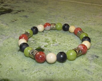 Genuine Marble Of Ireland(4 Province) Stretch  Bracelet 8mm beads Guaranteed Irish