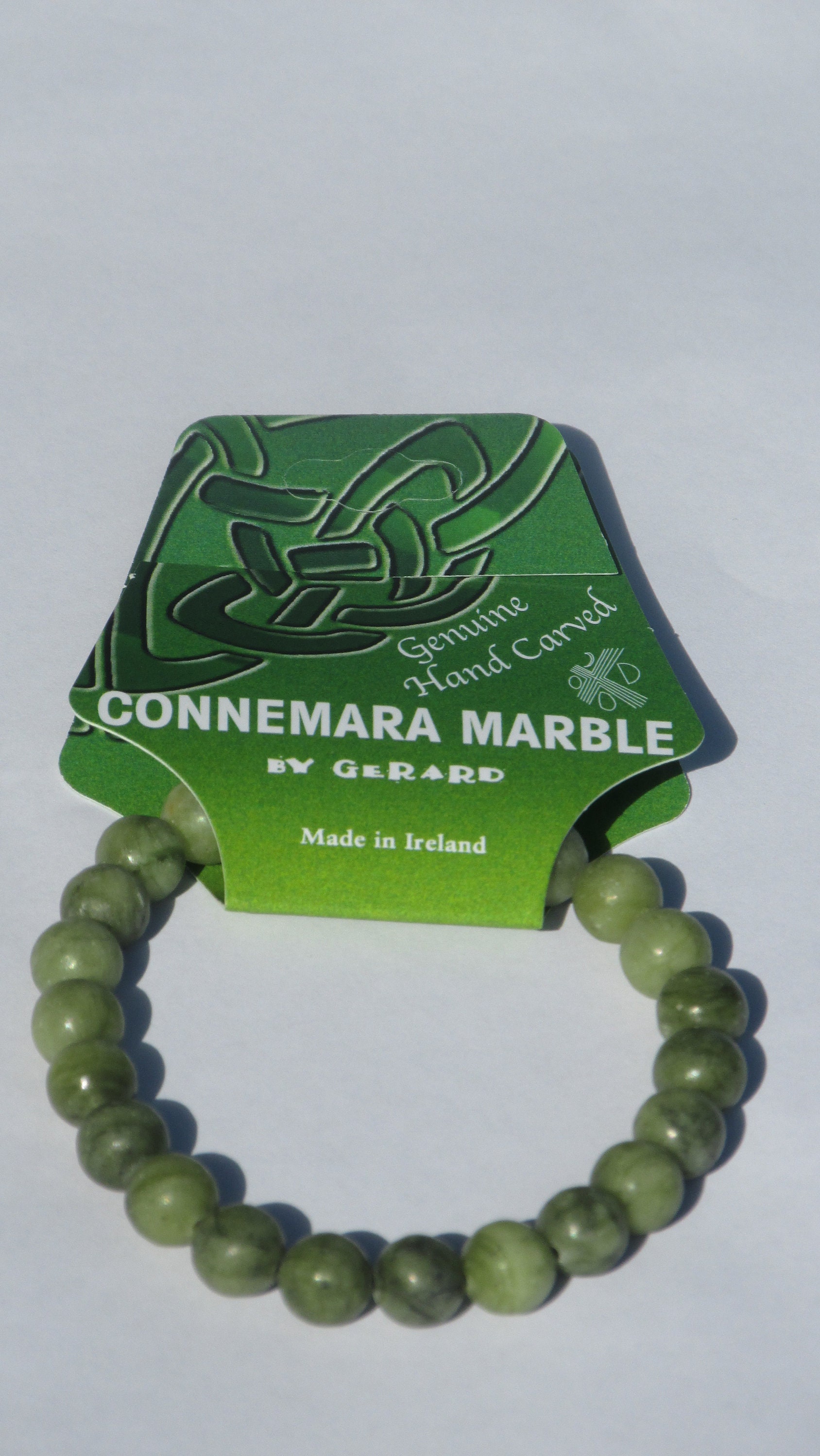 Handcarved Connemara Marble Set of 2 Celtic Bracelets