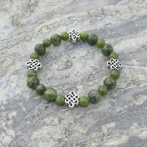 GENUINE Connemara Marble Irish Celtic Knot Stretch Bracelet Guaranteed Irish