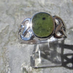 VÉRITABLE bague celtique en argent sterling marbré du Connemara, irlandaise garantie