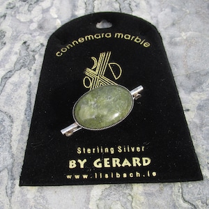 Spilla in marmo Connemara/argento sterling genuino, garantita irlandese