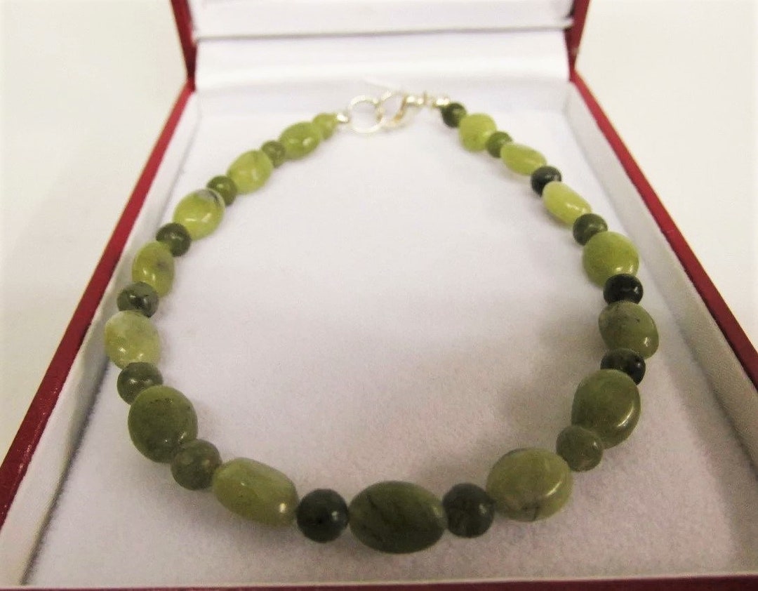 Genuine Irish Connemara Marble Beaded Celtic Bracelet Handmade Ireland ...