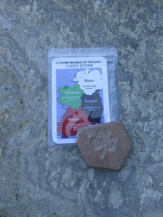 GENUINE CORK MARBLE Hand Carved Lucky Stone x 2 Guaranteed Irish