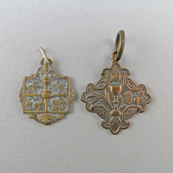 Antique Pendants Two Religious Pendants Gem
