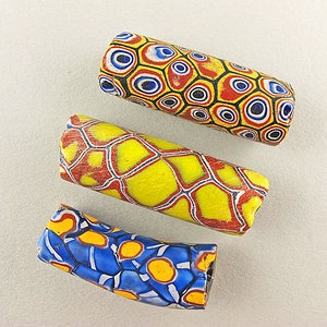 Antique Trade Beads  Old Venetian Glass Beads 3 Millefiori Glass Beads Old Beads UK