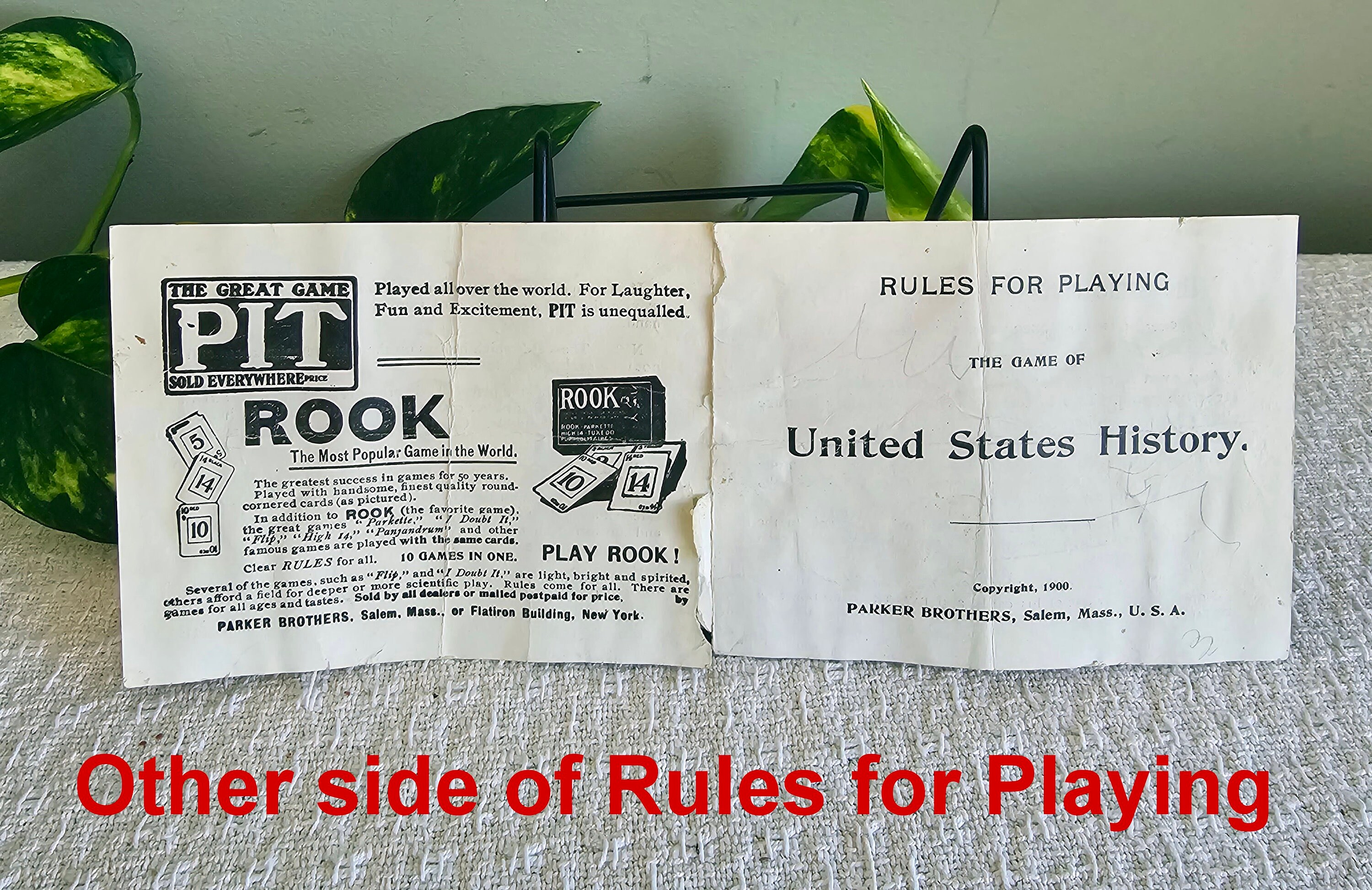 Jeu De Cartes Rare De 1900 – L'histoire Des États-Unis Par Parker Brothers