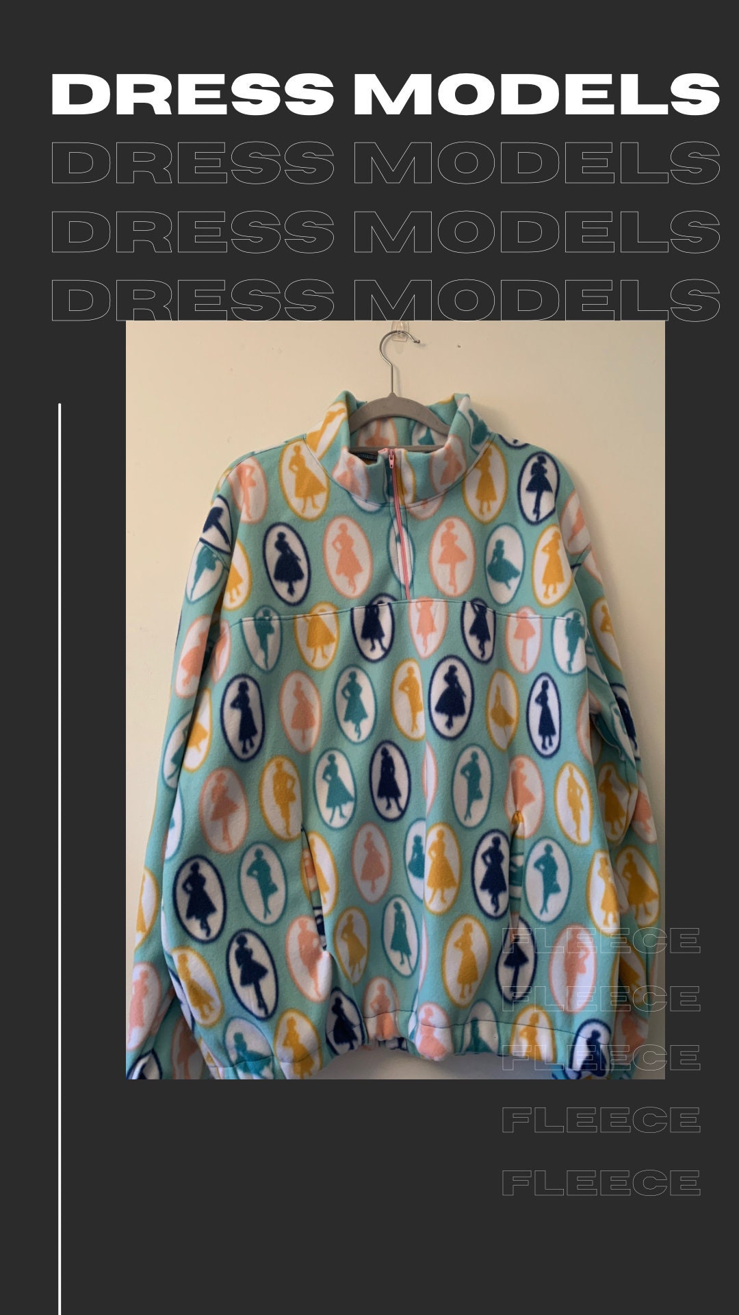 Dress Model Simplicity Style Print Fleece Pullover
