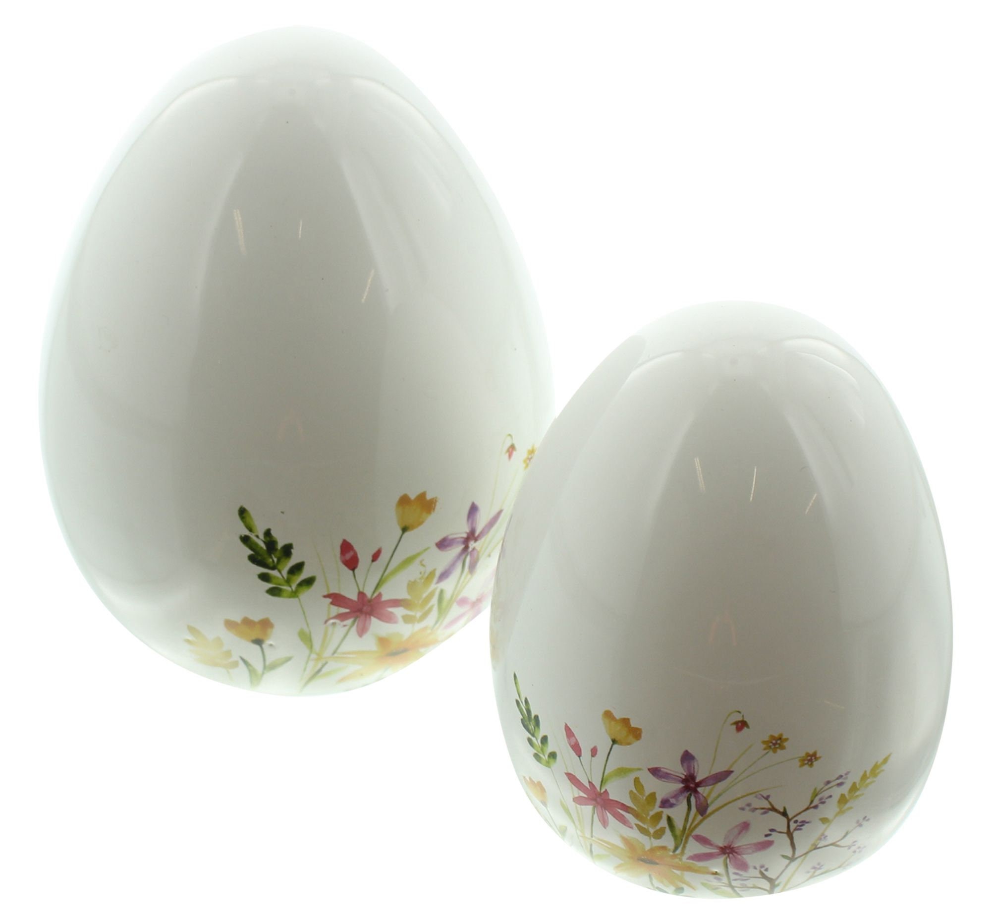 Set of 2 Painted White Ceramic Eggs | Etsy