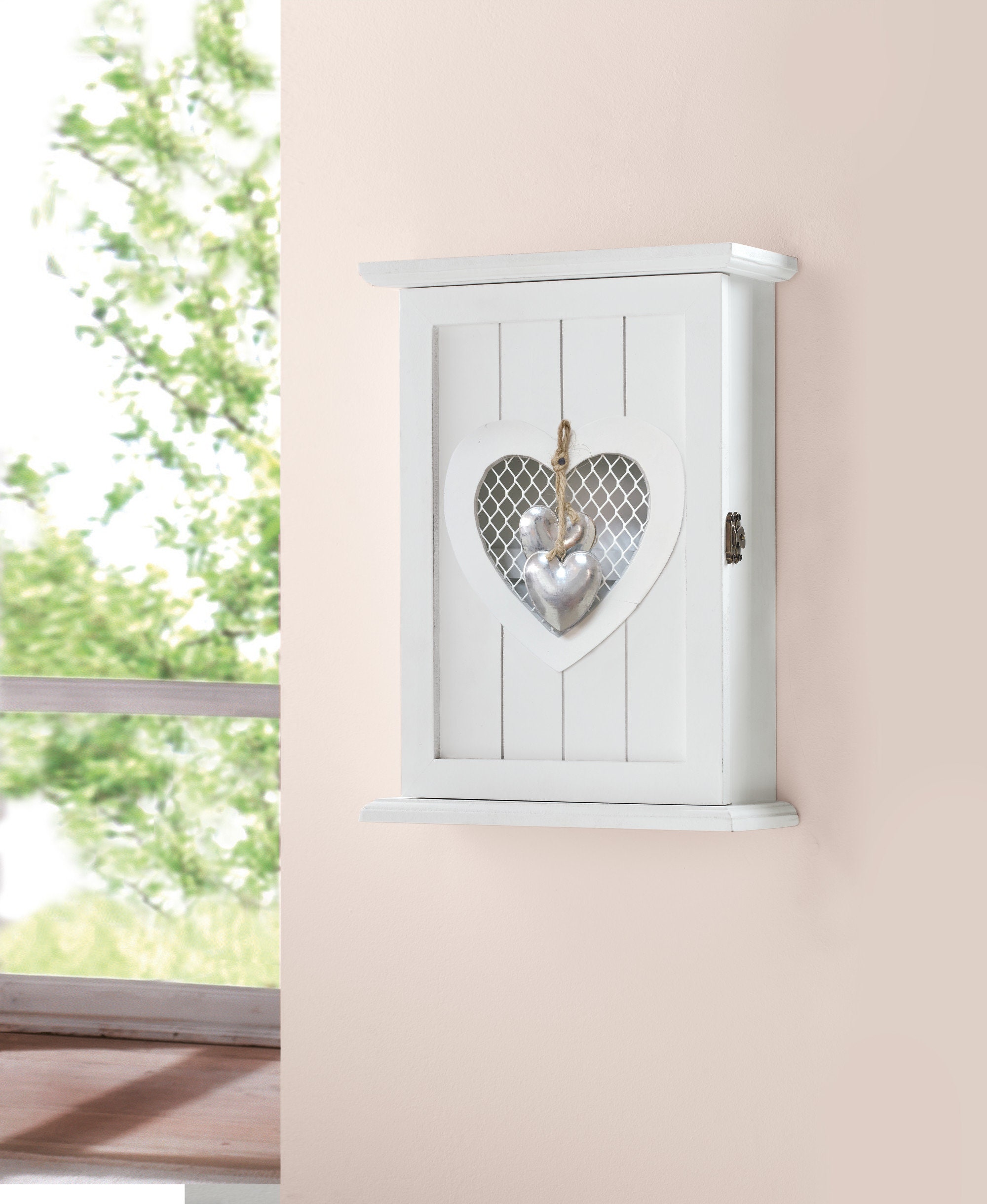 Boîte à Clés Coeur en Bois