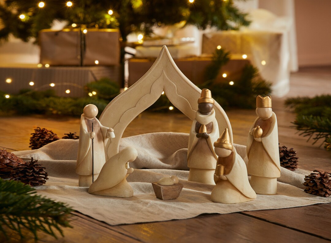 Moderne Weihnachtskrippe Etsy.de