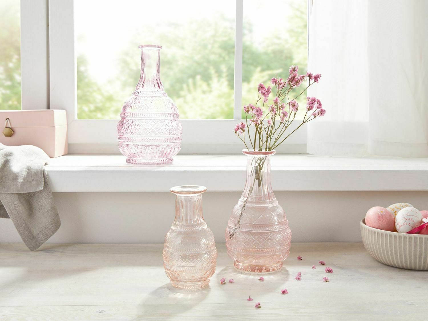 Lot de 3 Vases en Verre Au Style Bohème