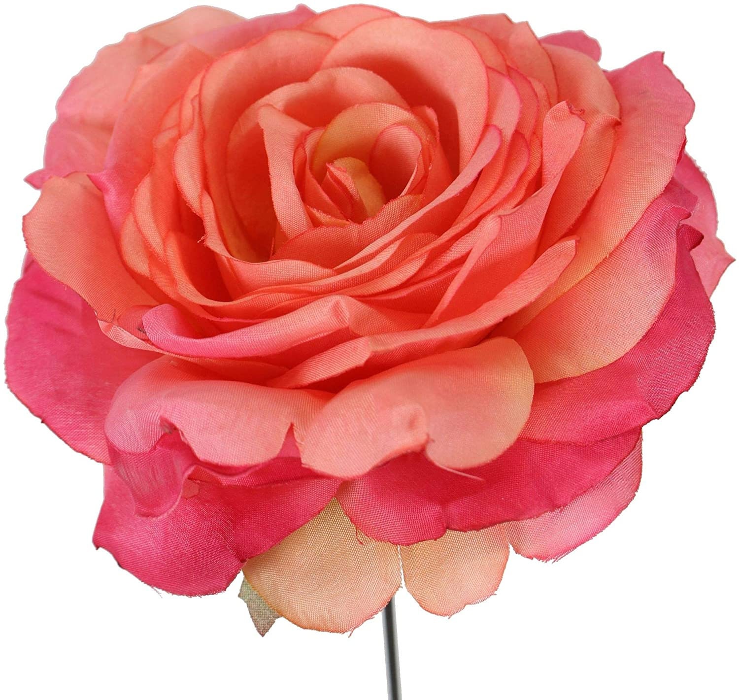 Set de 2 Roses en Tissu sur Tige Fer