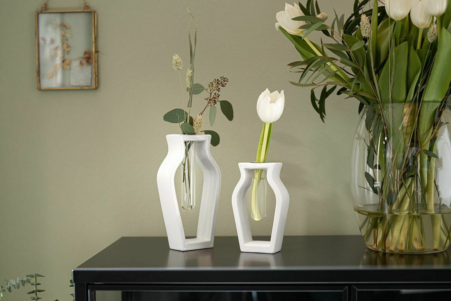 Vases Amphores Par Lot de 2 en Porcelaine