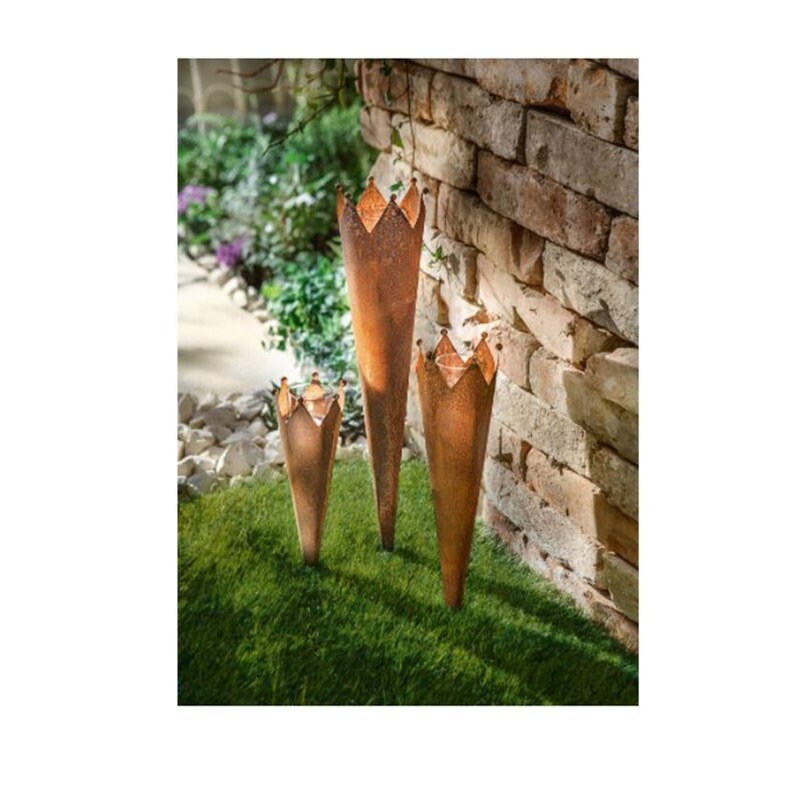 Lot de 3 Bougeoirs Jardin en Forme Couronnes