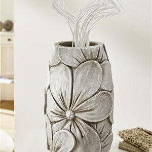 Vase bonbonne XL en verre martelé - Transparent - Verre
