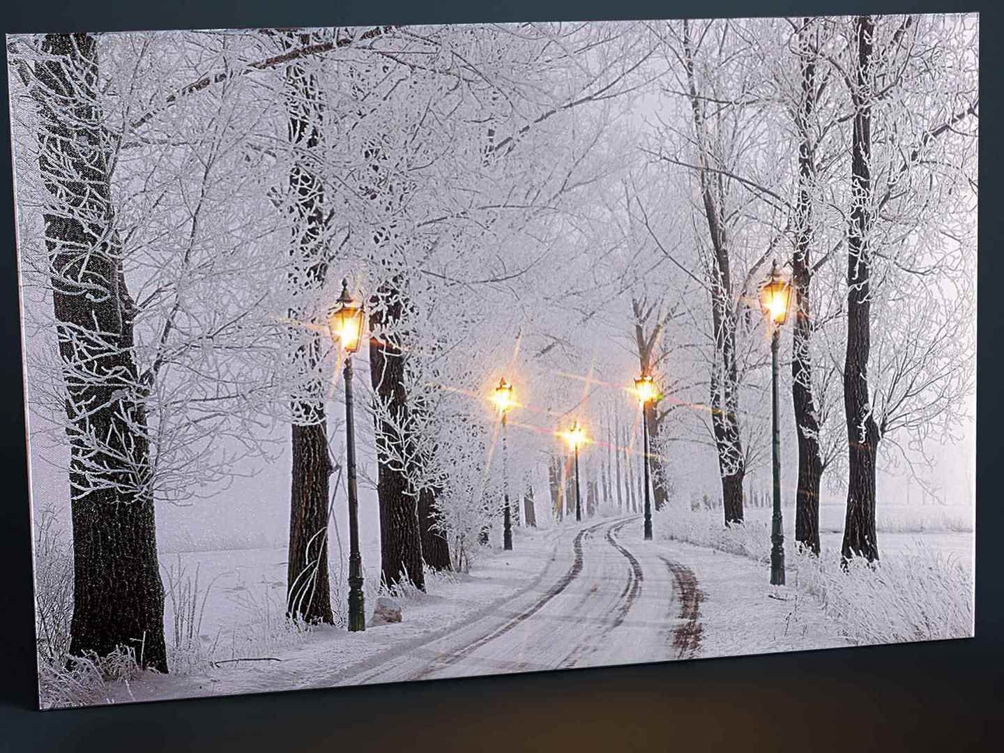 Tableau Lumineux Décoratif Route Sous La Neige