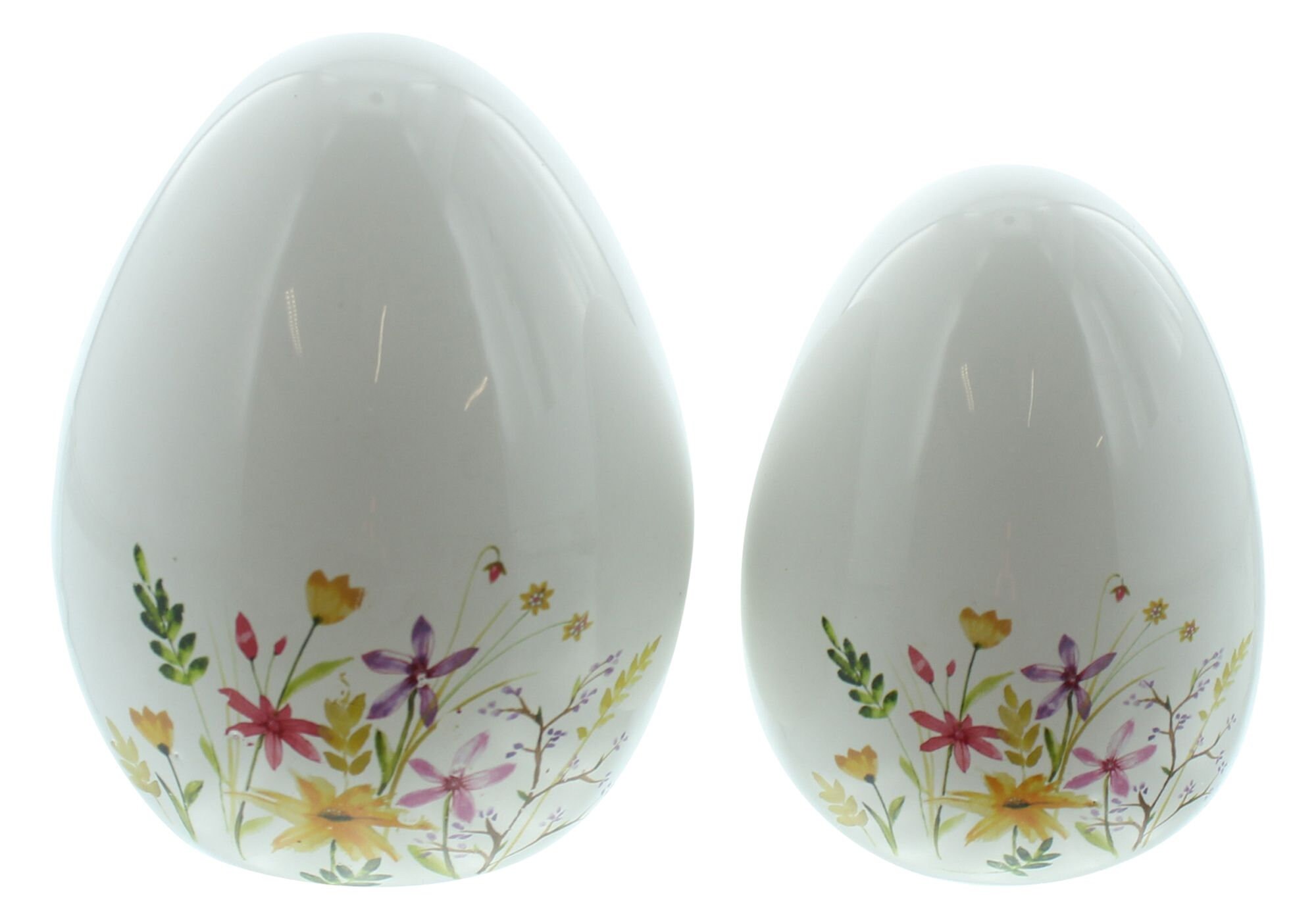 Set of 2 Painted White Ceramic Eggs | Etsy
