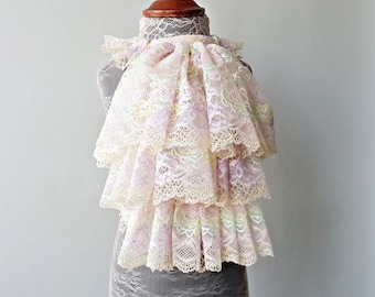 Baroque Lace Jabot: Ruffled Collar, Pirate Vampire Cosplay