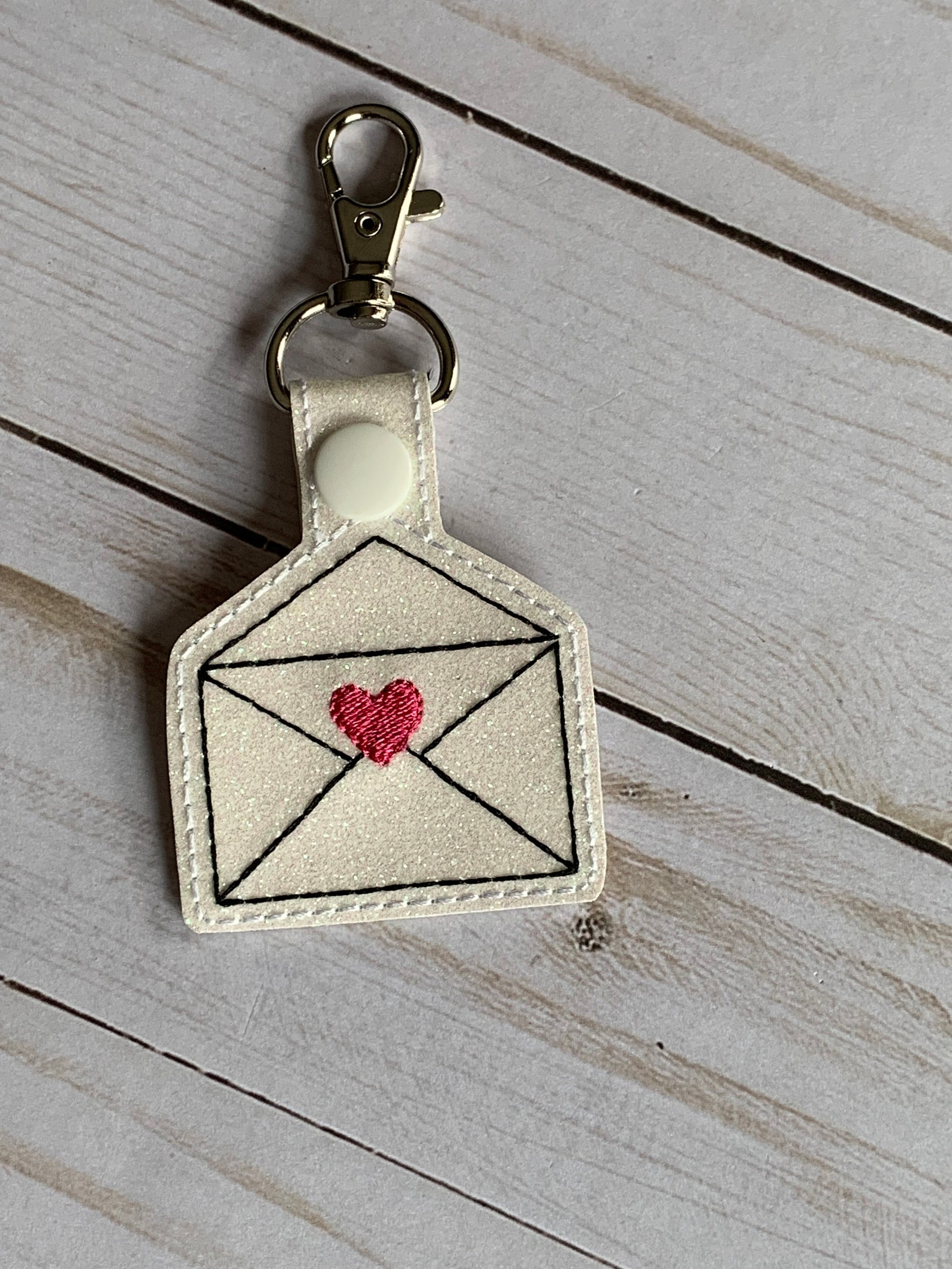 Embroidered Love Letter Keychain Envelope Keychain Envelope Etsy