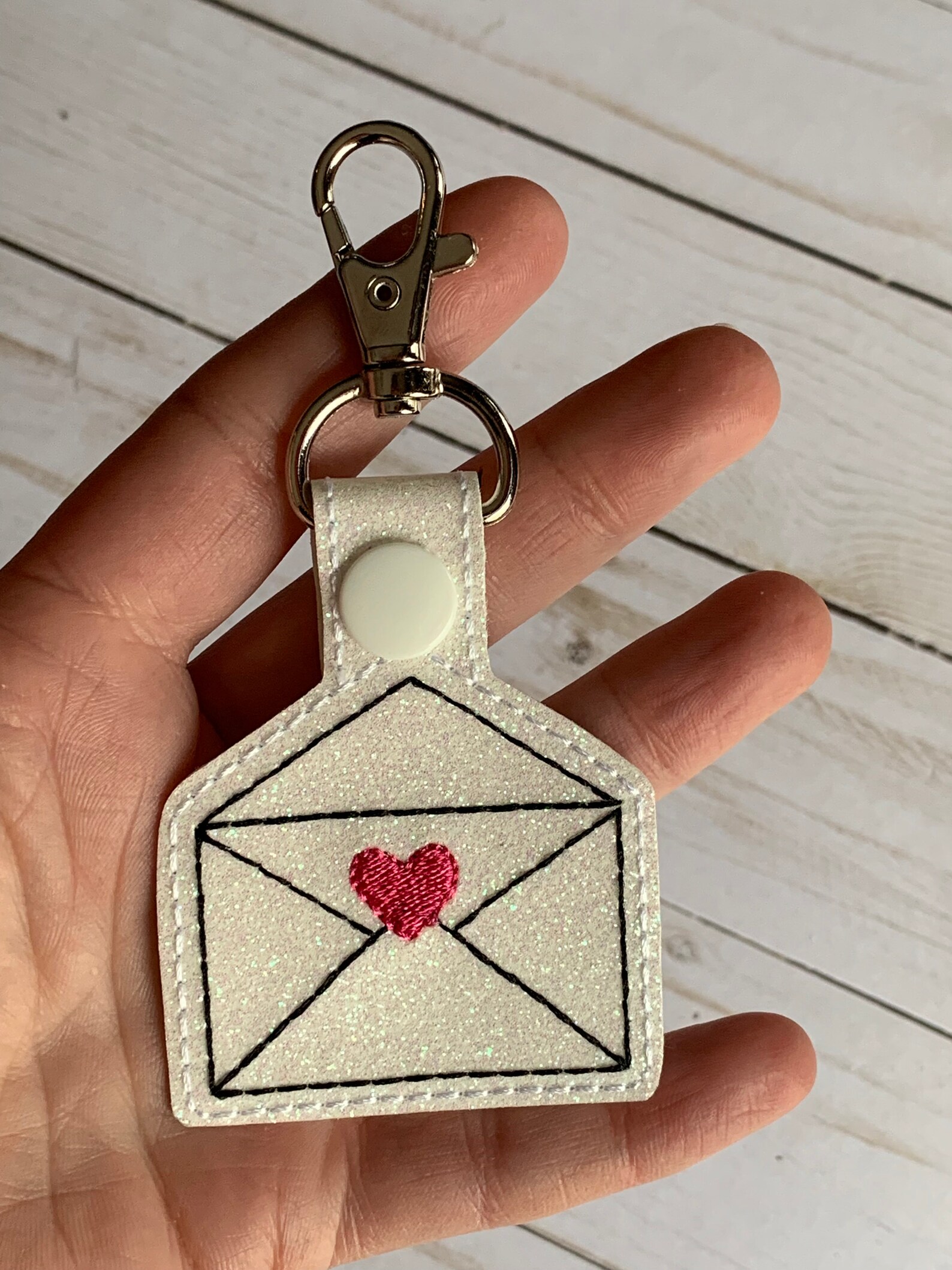 Embroidered Love Letter Keychain Envelope Keychain Envelope Etsy