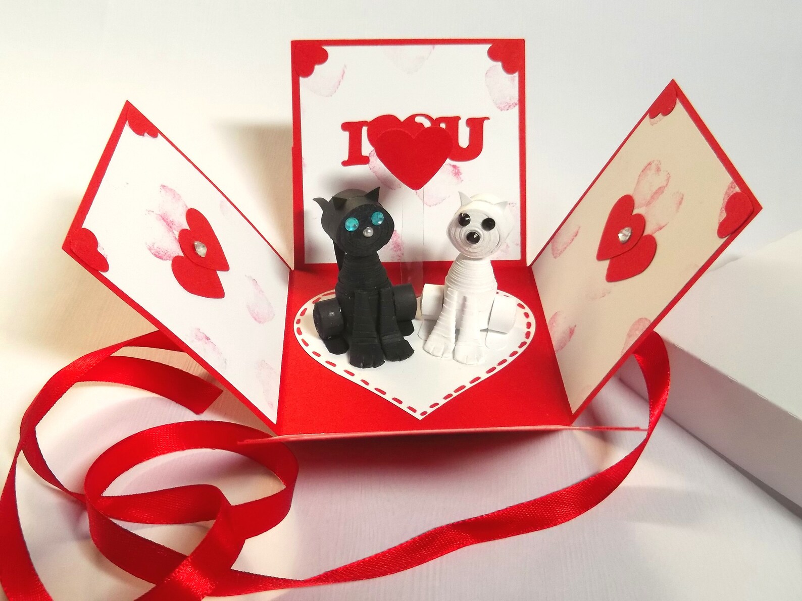 Quilling Cats Explosion Box for Valentine's Day Love Etsy