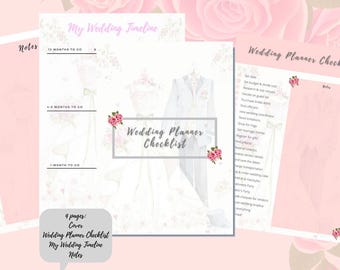 Wedding Planner Checklist Digital and Printable at Home Instant Download