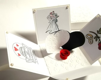 Wedding exploding box card, explosion box greeting card, wedding favour, wedding table decor