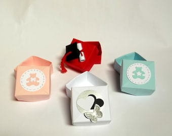 Origami favor cajas ideales para bodas, día de graduación, baby shower, aniversario