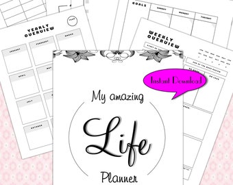 Life Planner Printable: Weekly, Yearly, Finance Tracker (PDF Download)