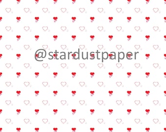 Red Hearts Digital Paper: Valentine's Day, Wedding (Digital Download)