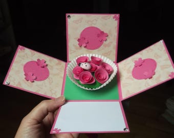 Roses In A Box Greeting Card And Gift Idea For Birthday, Mother's Day And Other Occasions