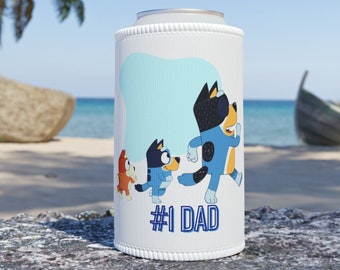 Bandit Heeler Stubby Cooler, Father's Day Drink Holder, #1 Dad Gift Idea,