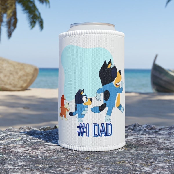 Bandit Heeler Stubby Cooler, Father's Day Drink Holder, #1 Dad Gift Idea,