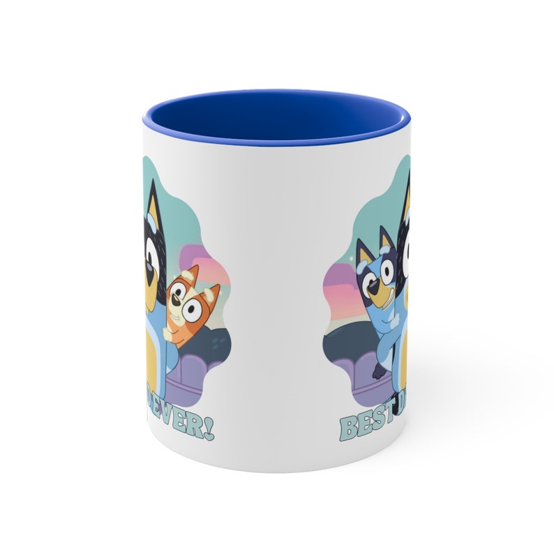 Bluey Ceramic Mug Best Dad Ever Coffee Cup Gift for Him Etsy