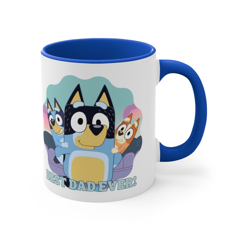 Bluey Ceramic Mug Best Dad Ever Coffee Cup Gift for Him Etsy