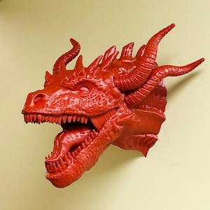 XL Inferno Dragon Head Wall Art Mount - 3D Printed Bust