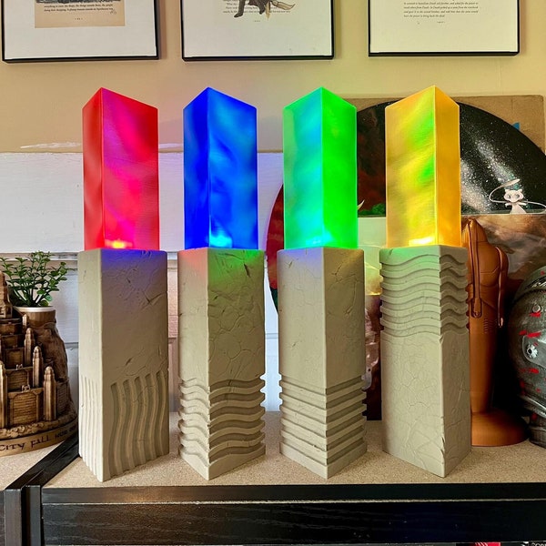 Fifth Element Stones with Remote Control LED Lights - 3D Printed Collectible Cosplay Prop
