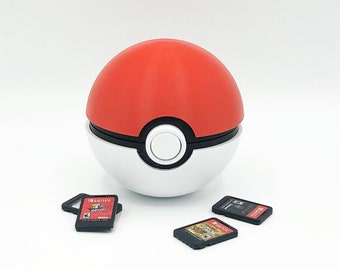 Poke Ball Switch Game Cartridge 3D Printed Storage Case - Compatible with Switch Game Cartridges