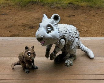 Articulated Flexible Quokka Fidget Toy - 3D Printed in Full Color - Standard and XL Size