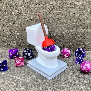 Throne of Shame Timeout Dice Jail and Plunger Cap - 3D Printed Dice Holder