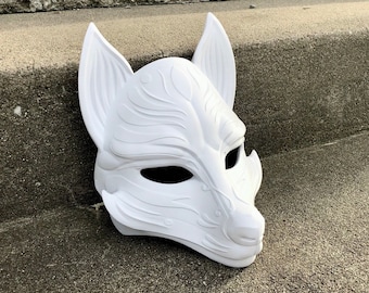 Japanese Kitsune Oni Demon Mask 3D Printed Samurai Mask