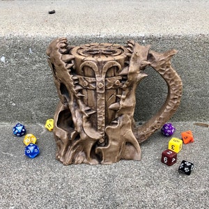 Dragon Skull Mythic Mug Dice Vault and Can Holder from Mythic Mugs by Ars Moriendi 3D - Various Colors