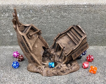 Wrecked Pirate Ship Dice Tower from Fate's End Dice Towers by Kimbolt Creations